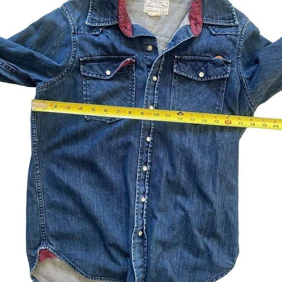 Robert Mondavi Crawford Denim Western Pearl Snap sz XS Wine Button Up Shirt Top - Picture 3 of 11